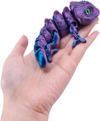 3D Printed Lizard Figurine, Decorative Statue (Silk Blue Green)