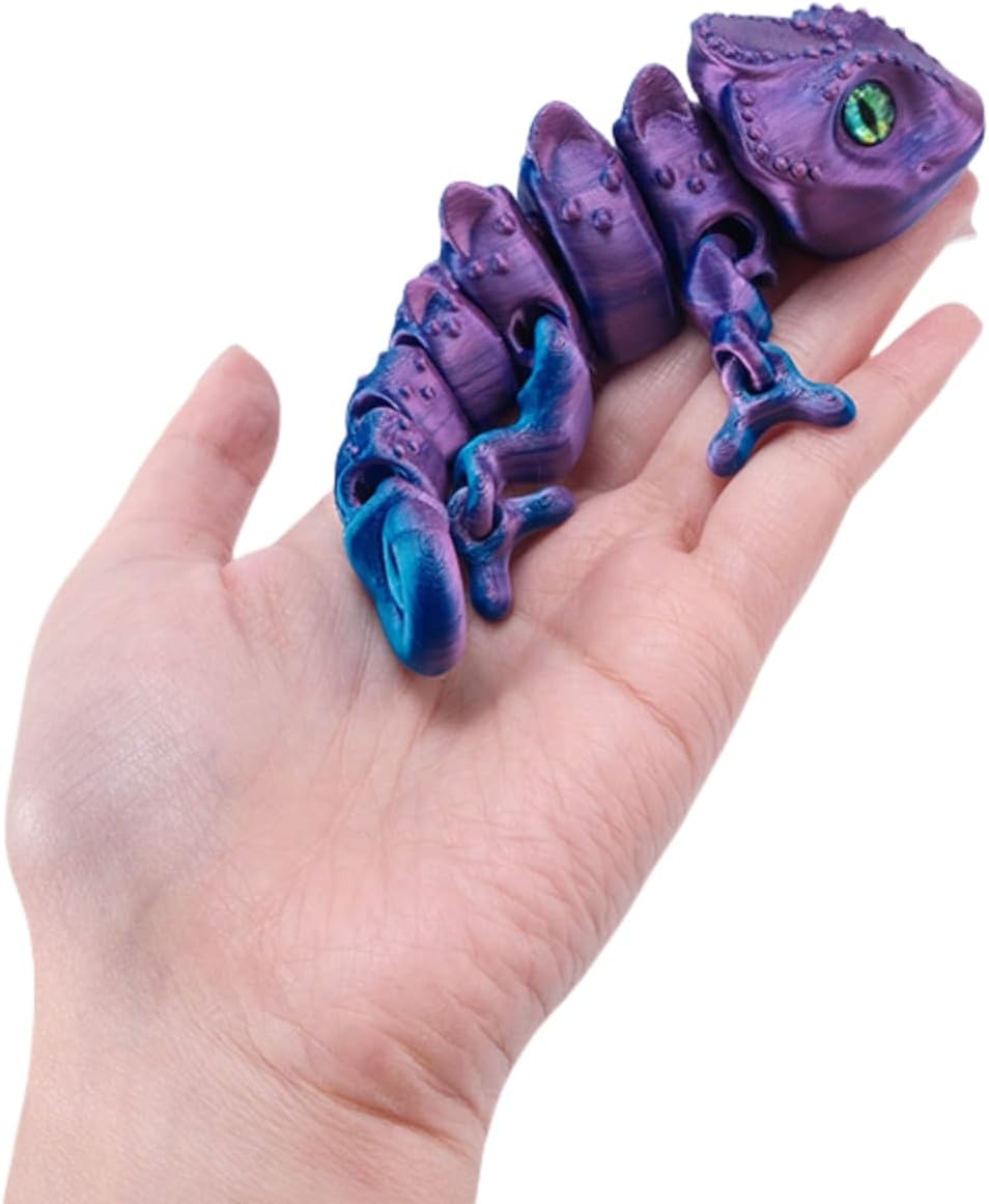 3D Printed Lizard Figurine, Decorative Statue (Silk Blue Green)