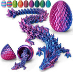 TBOLINE 12" 3D Printed Dragon Egg, Cool 3D Printer Articulated Crystal Dragon Toy for Boys Kid Teen, Animals Fidget Toy Dinosaur Eggs for 5-7 4-6 8-12 Year Old Boys Kid Girls