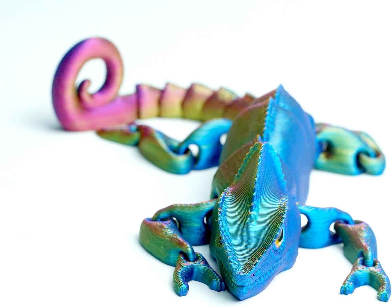3D Printed Lizard Model with Eyes,Flexible Animals Toy Statue,Movable Joints,Home Office Decor,Interesting Toys,Festival Gifts toco,Fidget Toys, Executive Desk Animals Toy