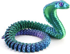 Realistic Fake Cobra 3D Snakes Soft PLA Figure Animals Snake Toy Python Action Model Figurines Stress Relief Toys Gifts(red-Blue)
