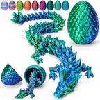 TBOLINE 12" 3D Printed Dragon Egg, Cool 3D Printer Articulated Crystal Dragon Toy for Boys Kid Teen, Animals Fidget Toy Dinosaur Eggs for 5-7 4-6 8-12 Year Old Boys Kid Girls
