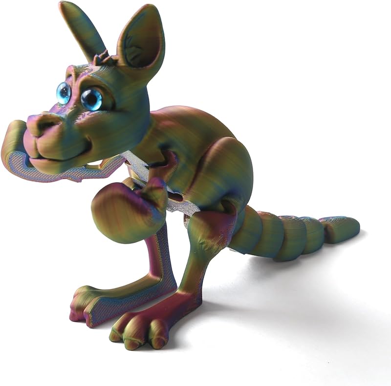 3D Printed Boxing Kangaroo Toy, Multi Color Flexible Animals Toy Statue, Wild Cute Kangaroo Animal Figurine, Movable Joints, Festival Gifts, Fidget Toys for Executive Home Office Decor