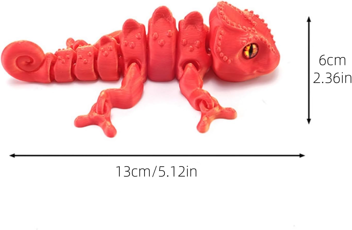 3D Printed Lizard Figurine, Decorative Statue (Silk Blue Green)