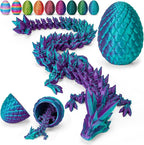 TBOLINE 12" 3D Printed Dragon Egg, Cool 3D Printer Articulated Crystal Dragon Toy for Boys Kid Teen, Animals Fidget Toy Dinosaur Eggs for 5-7 4-6 8-12 Year Old Boys Kid Girls