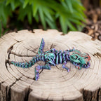 FunisFun 3D Printed Dragon with Articulated Bones for Adult, 3D Printed Dinosaur Fidget Toys Decor for Stress Relief (Green-Purple, 1P)