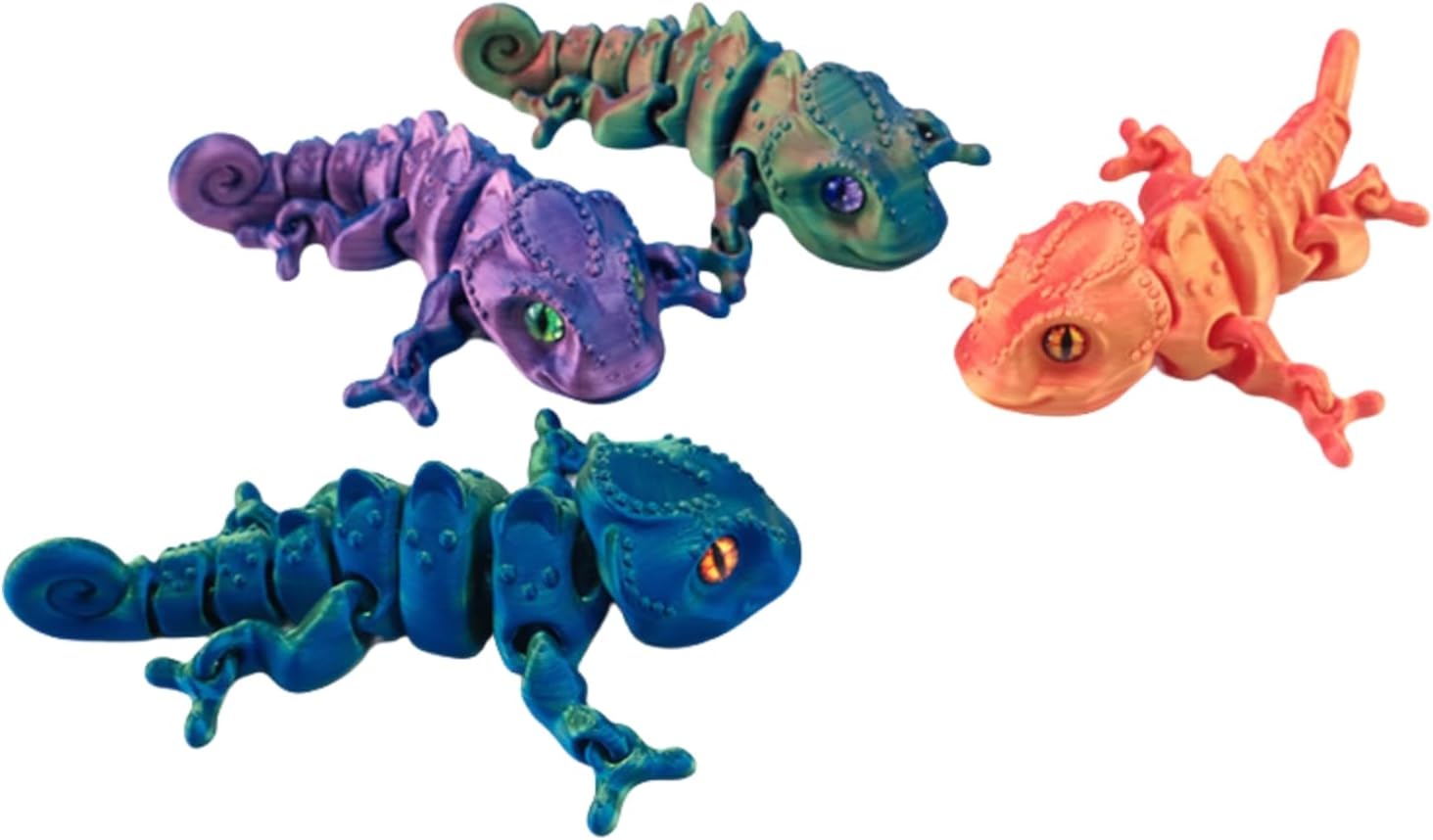 3D Printed Lizard Figurine, Decorative Statue (Silk Blue Green)