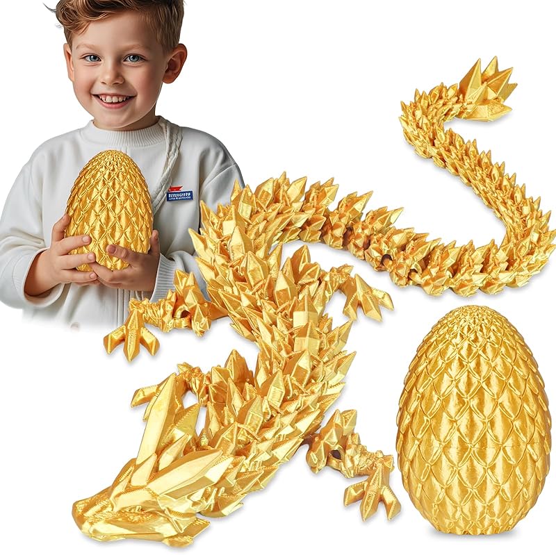 Dragon Egg with Dragon Inside 3D Printed Decorative Toys for Kids Adults Perfect Surprise Gifts Uniqur Home and Desk Decor Easter Valentine Birthdays Christmas(Purple,Medium)