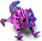 3D Printed Triceratops Skeleton Dinosaur,Flexible Realistic Articulated Animal Fidget Toys,Mystery Figurines Gifts for Easter Basket Stuffers,Executive Desk Funny Décor and Festival Collectible (RGB)
