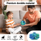 Gear Ball 3D Printed Cube Fidget Toy,Gear Sphere Fidget Toys,Sensory Toys for Stress and Anxiety Relief, Desk Toy Fidget Spinners,Stocking Stuffers for Adults & Kids Gift(Blue Green, 3.1 Inch)