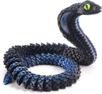 Realistic Fake Cobra 3D Snakes Soft PLA Figure Animals Snake Toy Python Action Model Figurines Stress Relief Toys Gifts(red-Blue)