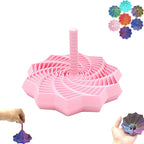 3D Printed Expanded Sensory Fidget Star, Fractal Fidget Toys with Handle, Hexagon Design for Office Desks As a Stress-Relief (S, Red-Blue Gradient)