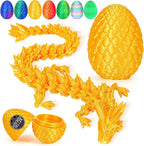TBOLINE 12" 3D Printed Dragon Egg, Cool 3D Printer Articulated Crystal Dragon Toy for Boys Kid Teen, Animals Fidget Toy Dinosaur Eggs for 5-7 4-6 8-12 Year Old Boys Kid Girls