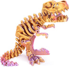 FunisFun 3D Printed Dragon with Articulated Bones for Adult, 3D Printed Dinosaur Fidget Toys Decor for Stress Relief (Green-Purple, 1P)